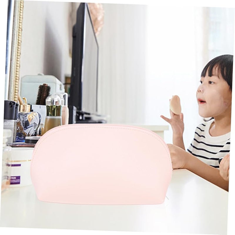 Pink Travel Beauty Bag Hanging Toiletry Pouch For Women Makeup Storage 23x6cm - Image 5